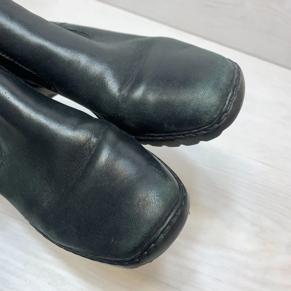 Rieker Chelsea Ankle Boots Womens Size 7 Black Leather Comfort Round Toe Slip On